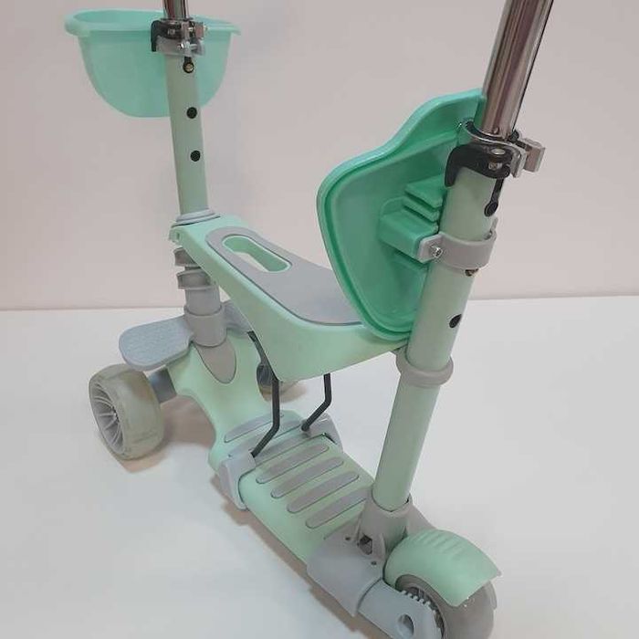 Тротинетка 5в1 с поставка за крачета, широки колела, родителски контро