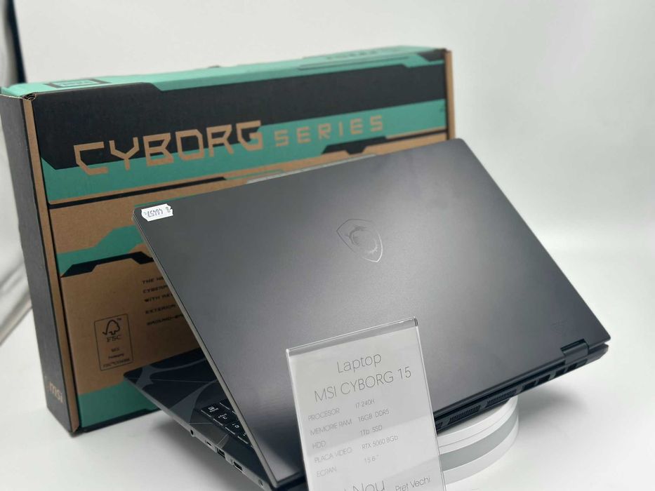 Laptop MSI CYBORG 15 I7-240H 16GB Ram SSD 1TB RTX 5060 8GB Garantie 24 Luni CashBox