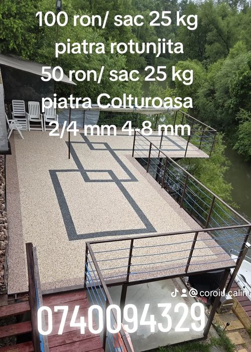 Piatra 2-4 mm covor rasina poliuretanica epoxidica romanesca