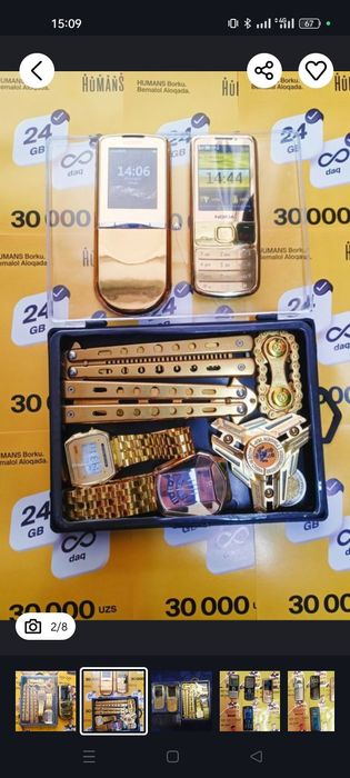 Nokia 6300 Nokia 6700 Novey 8800 Nokia 8800 art gold sotiladi!