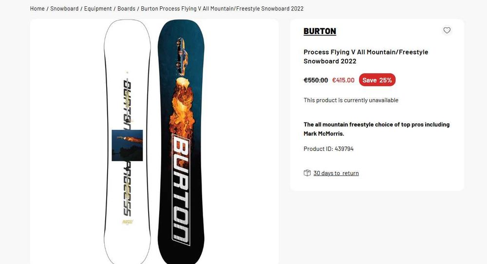 Сноуборд Burton Process flying v 162w