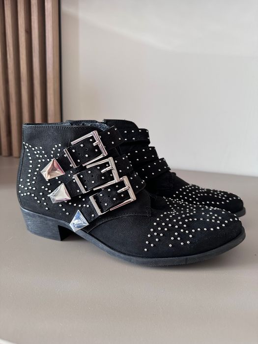 Botine cu tinte si catarame piele Office London