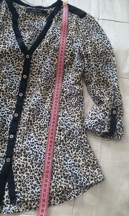 Reserved XS cămașă dama animal print leopard slim fit vascoză casual chic office trendy