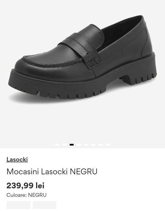 Mocasini/Pantofi negri noi piele naturala Lasocki