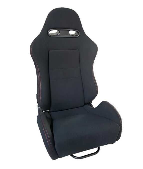 Спортни седалки за автомобил, черни с червен конец