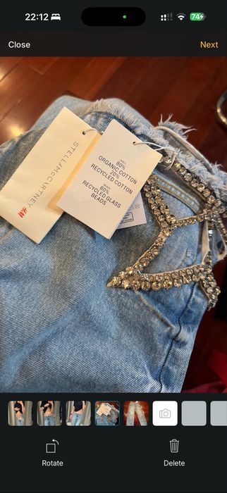Blugi cu cristale Stella McCartney x H&M, noi cu eticheta, marimea 42