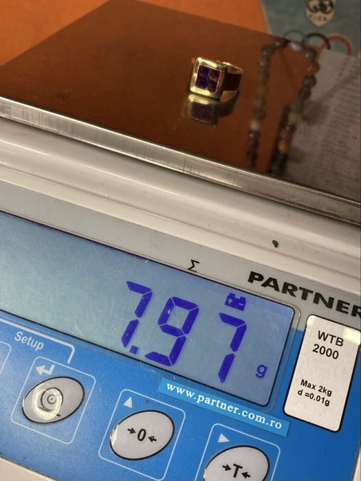 Inel aur 18kt.cu amethyste naturale