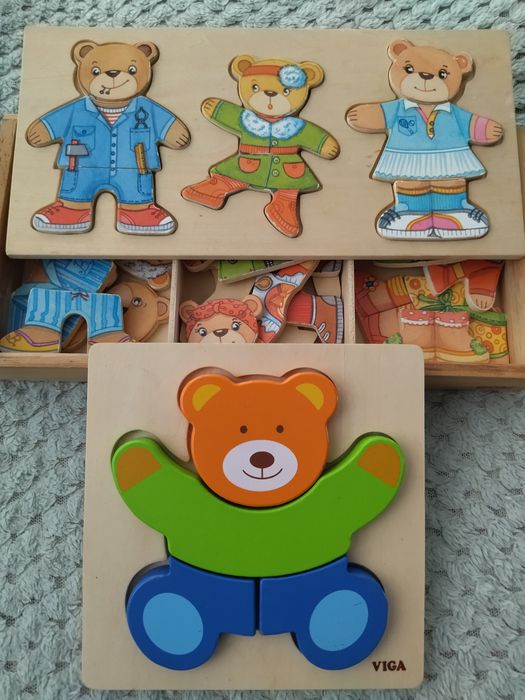 Дървени пъзели  мечета GOKI+ VIGA