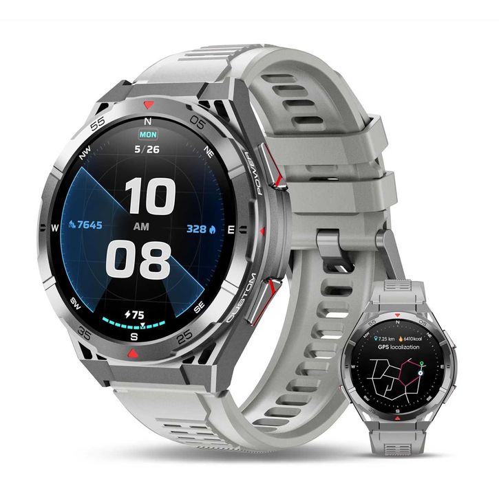 Военен смарт часовник OUKITEL BT12 - GPS, AMOLED, 5ATM - Нов