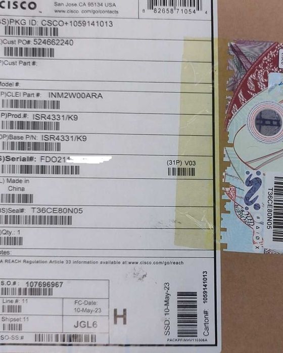 Маршрутизатор L3, Cisco ISR 4331 Router, ISR4331/K9-RF