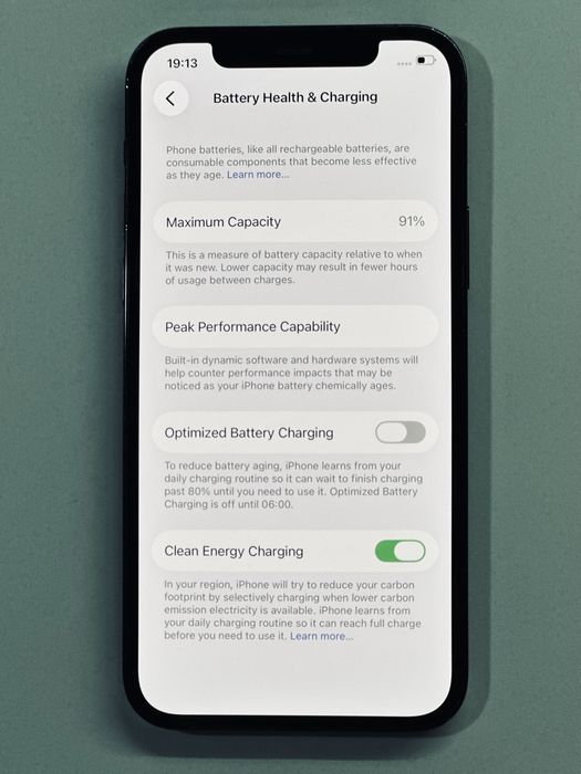 iPhone 12 Pro Blue 91% battery
