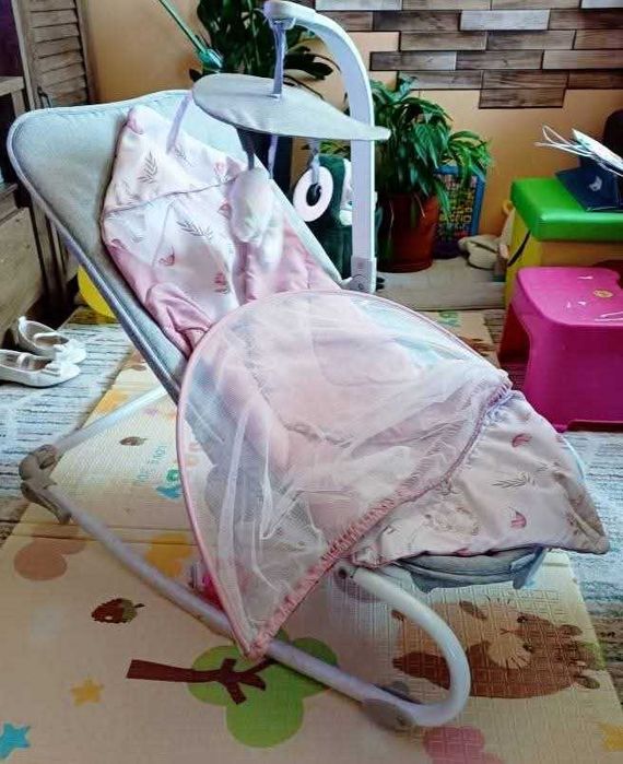 Шезлонг за бебе KinderKraft - Felio 2, Розов