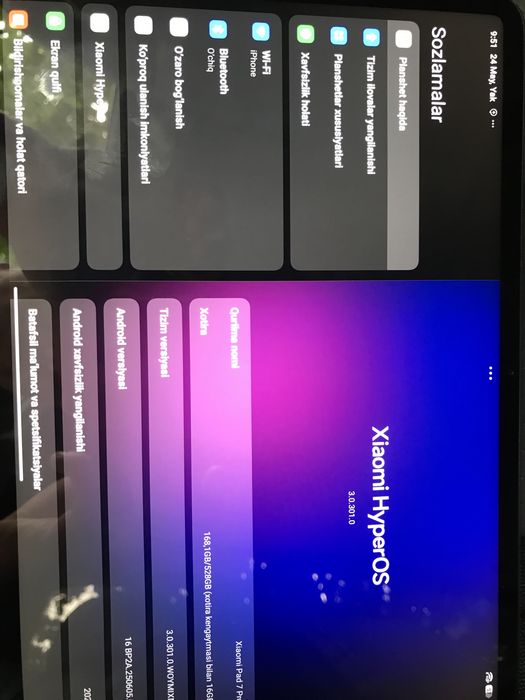 xiomi pad 7pro 12ga 512 tali qirilgan chizilgan joyi yo