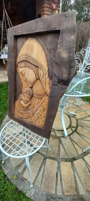 Sculptura lemn, icoana veche