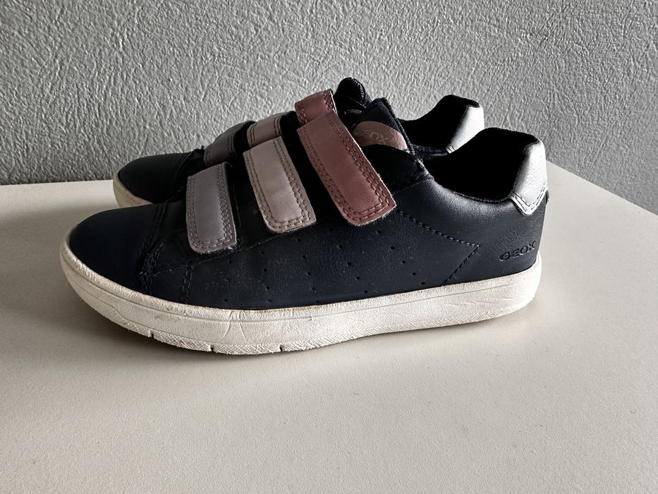 Pantofi Geox Respira, fete, piele, albaștri, mărimea 31