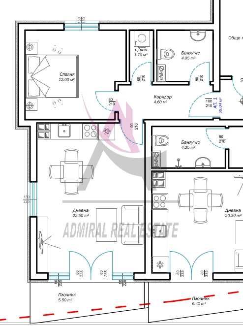 Продава се Двустаен апартамент в Варна, Възраждане 3 - 66 кв.м за 1258 €/кв.м - Снимка #1