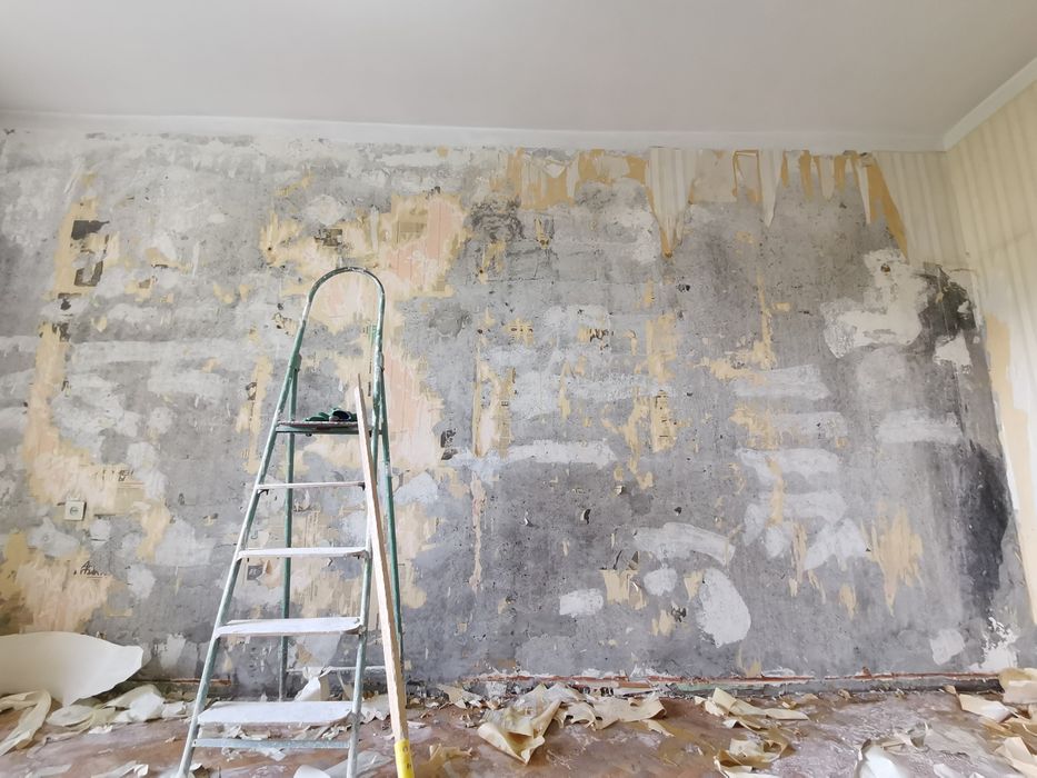 Снимаем старый обой краску и шпатлевку готовим на ремонт !!!