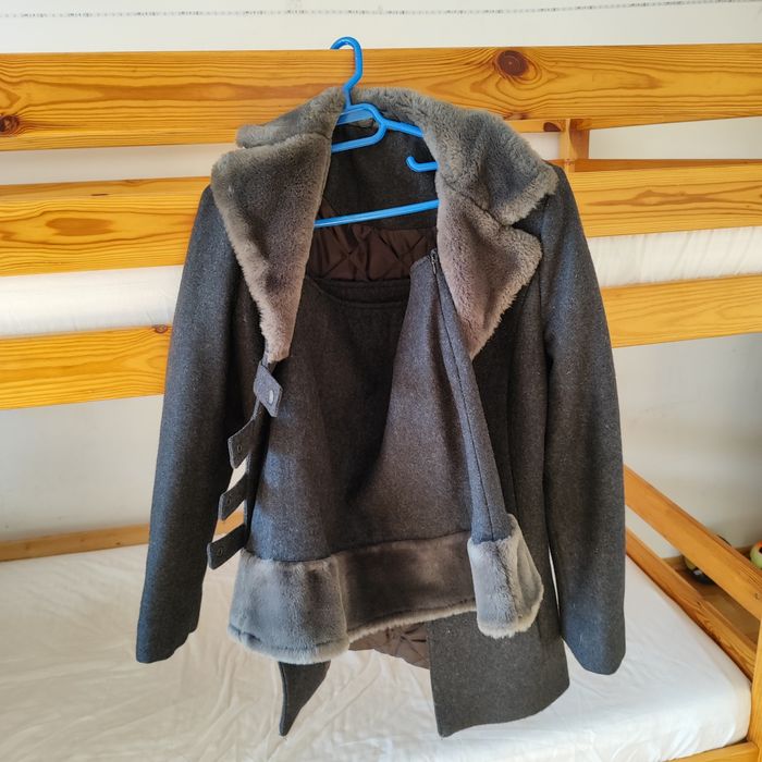 Costum lana S palton +fusta