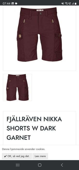 Pantaloni scurți Nikka Fjallraven pentru femei, curbat, granat închis