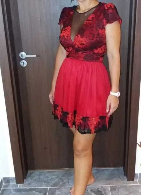 Rochie/rochita roșie cu dantela ocazie /petreceri