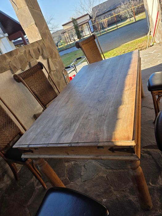 Masă veche din lemn masiv – sec. XIX – stil rustic nordic / Danemarca