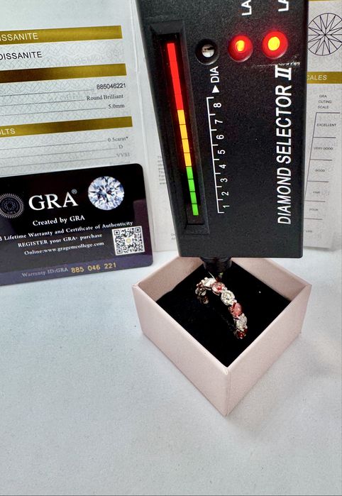 Сребърен пръстен с мойсанит (Диамант)