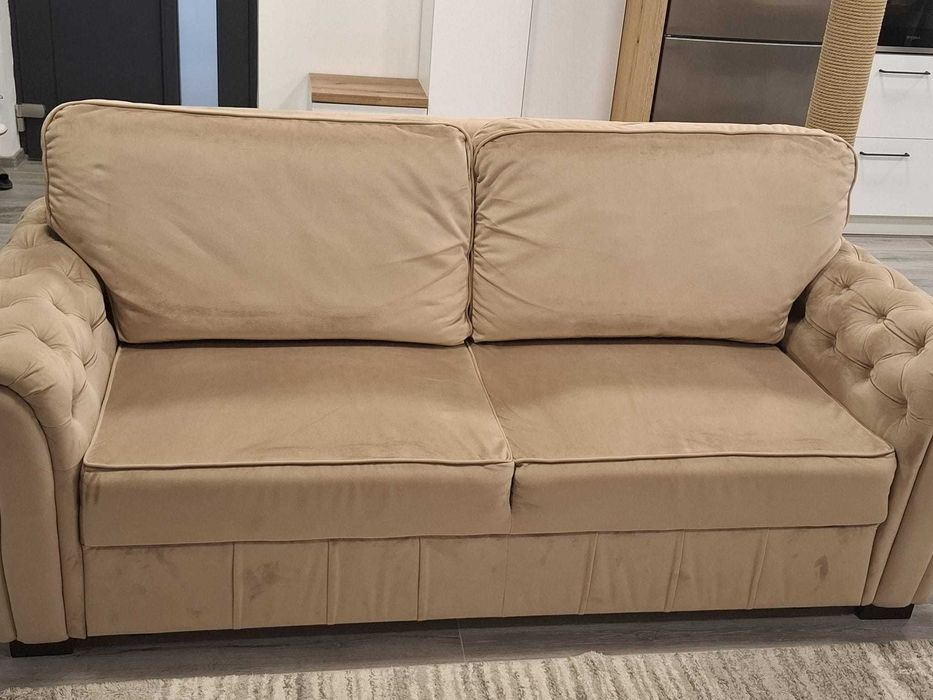 Canapea extensibila 2 locuri Eco Chester, bej,