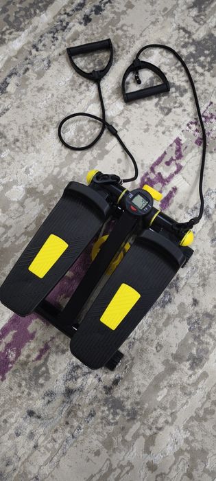 Stepper fitness Hop-Sport, 2 in 1, negru, 30x34x19cm, max. 120kg