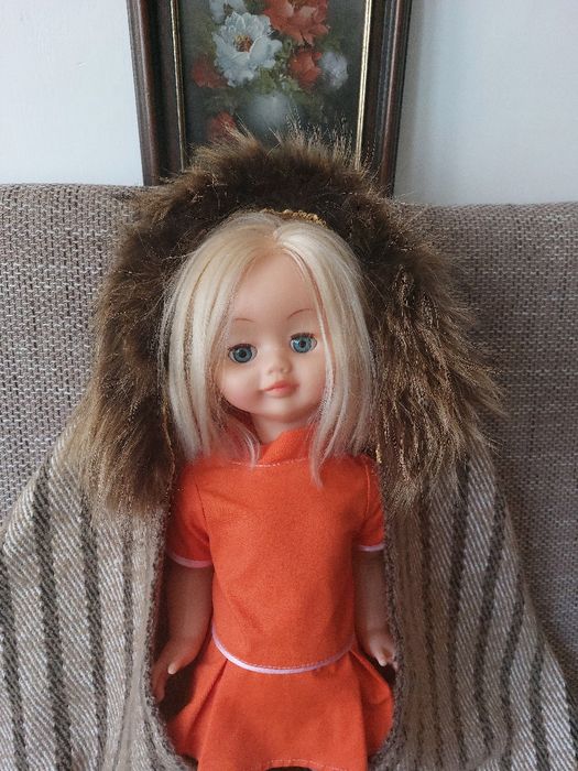 Șal nou unicat din 100% lana si blana naturala