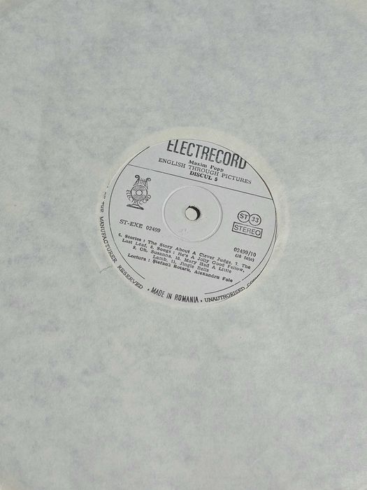 Colectie/Set 5 discuri vinil Electrecord Cursuri de limba Engleza Maxim Popp / 1984