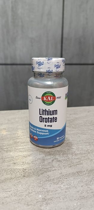 Kal lithium orotate 5 mg 60 veg caps