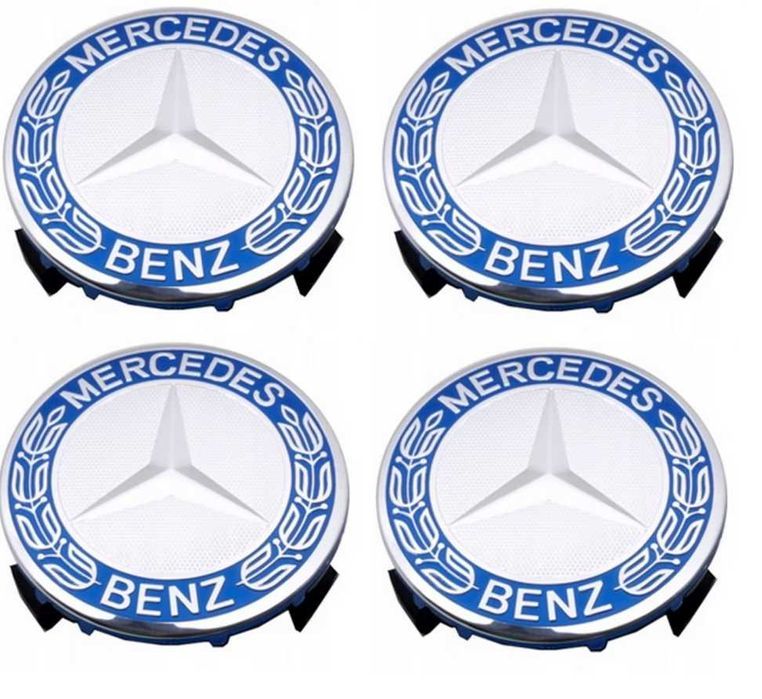 set 4 capace mercedes albastre doar pt jante originale mercedes-benz