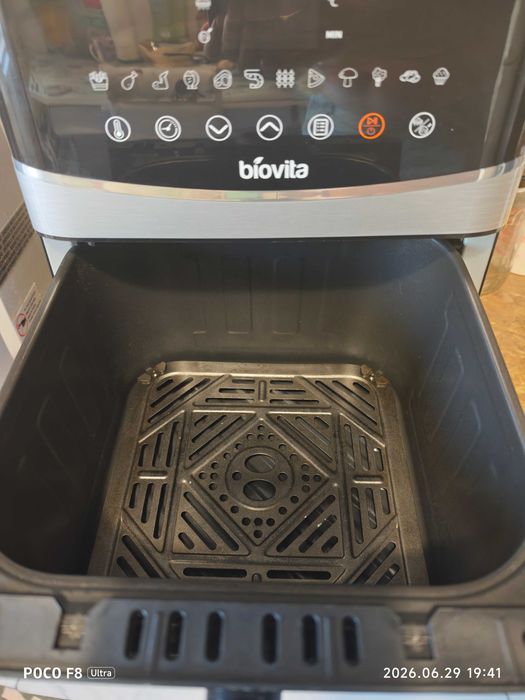 Friteuza BIOVITA GARANTIE 2028, cu aer cald, dublă rezistență și aburi