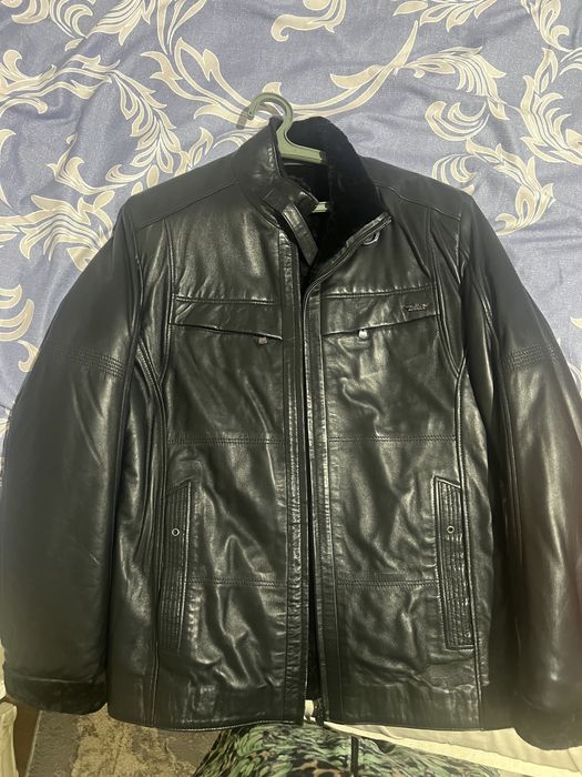 Кожанная куртка зимняя мужская