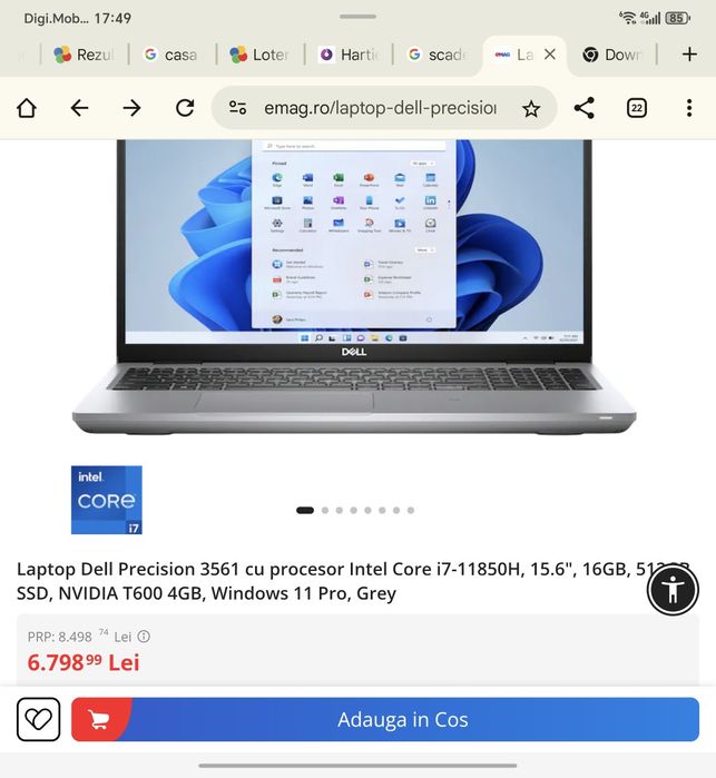 Laptop Dell Precision 3561 32 giga ram
