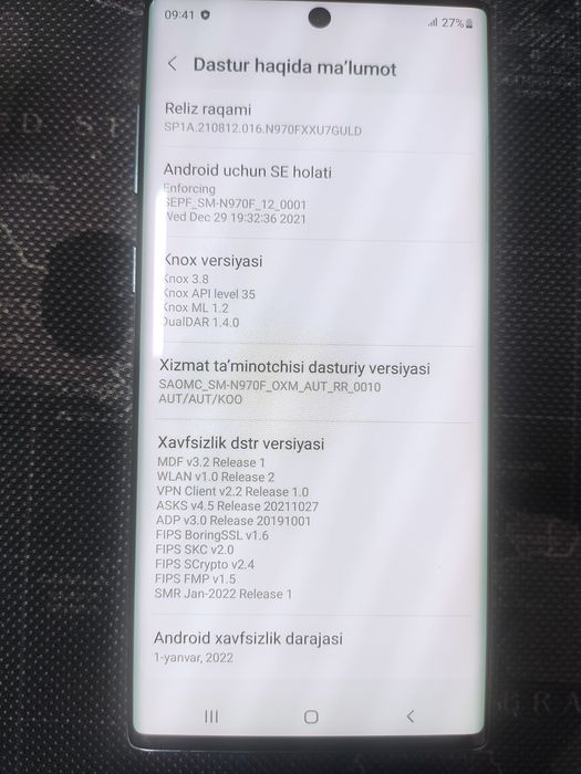 Samsung galaxy note 10 5G 12/256