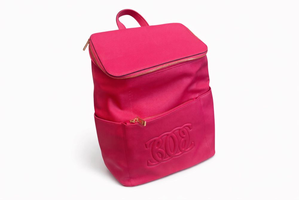 Модерна дамска раница в наситен розов цвят