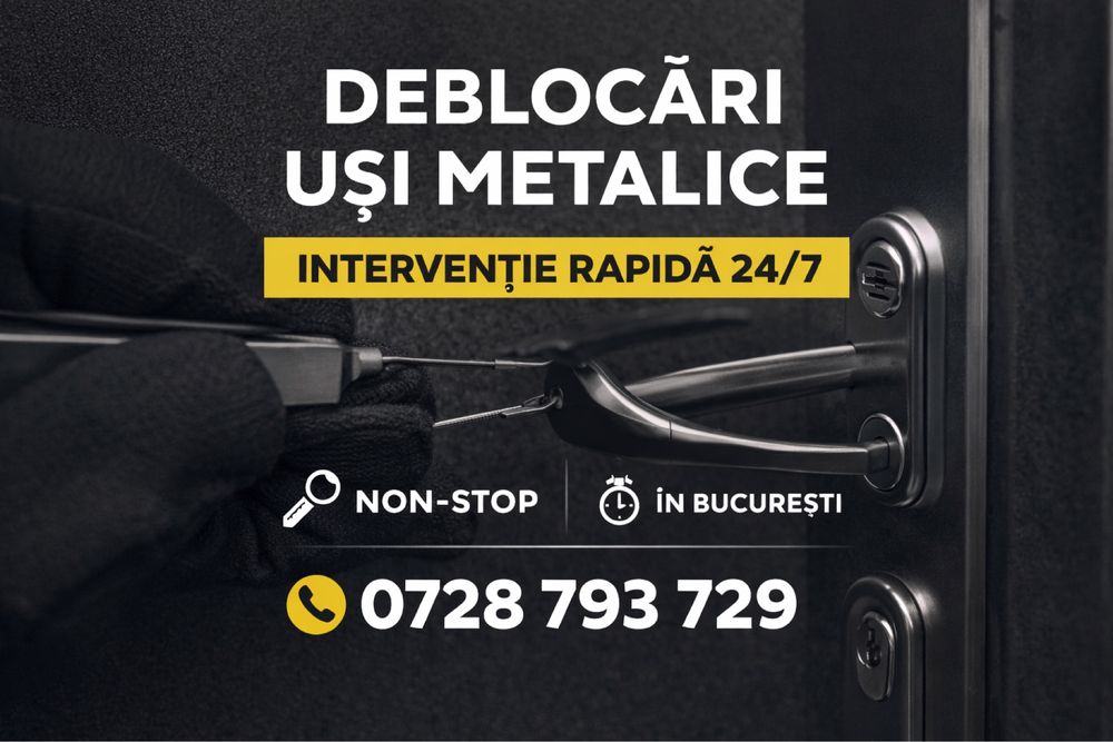 Deblocari usi metalice -Bucuresti - Interventii rapide . Non-Stop