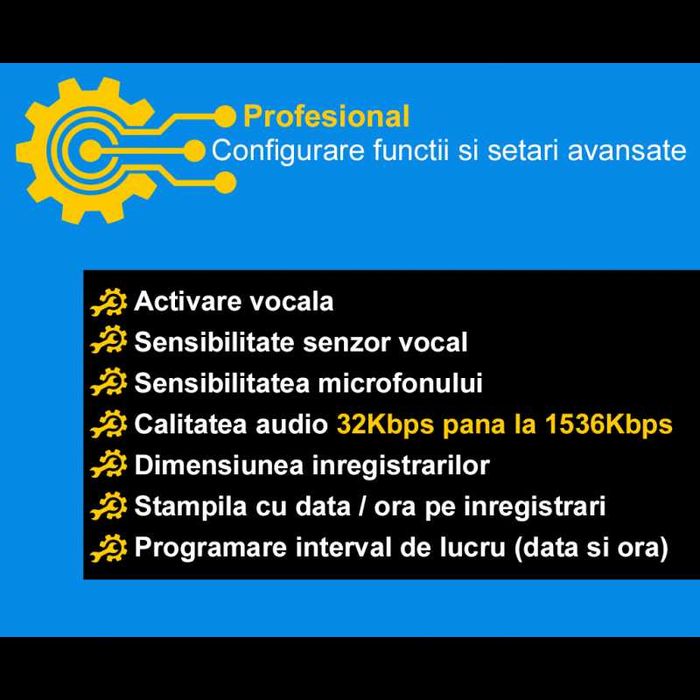 Reportofon Spion Profesional UFO-TINY StickIT - Cel Mai [ MIC ] – Activare Vocala – Se lipeste rapid pe orice suprafata SMT SECURITY