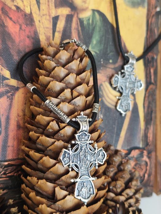 Промо! Сребърен Кръст с Две Лица