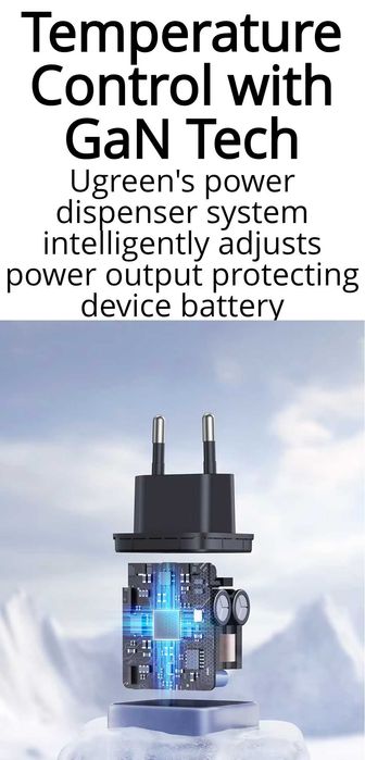 UGREEN CD350 Nexode Mini 35W GaN Type-C+USB-A For iPad/iPhone 15 16