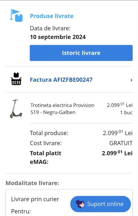 Trotineta elctrica provision s19 Negru-Galben nou nouta