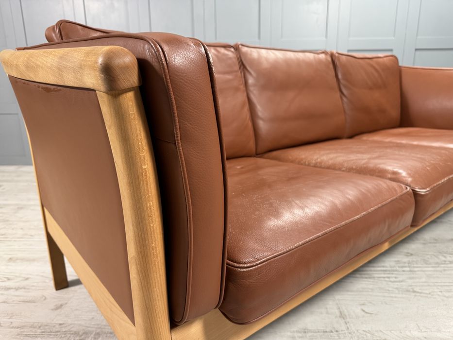 Датски диван 3-ка естествена кожа Д990