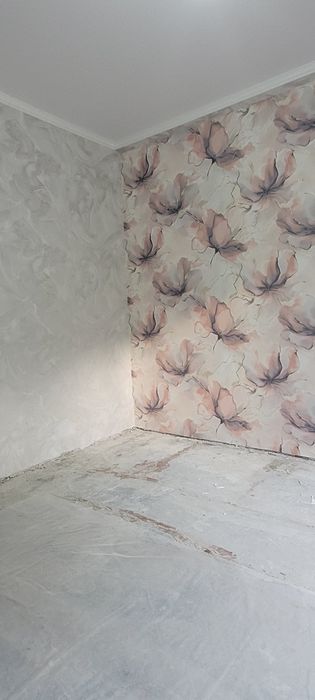 Поклейка обоев  и шпаклевка