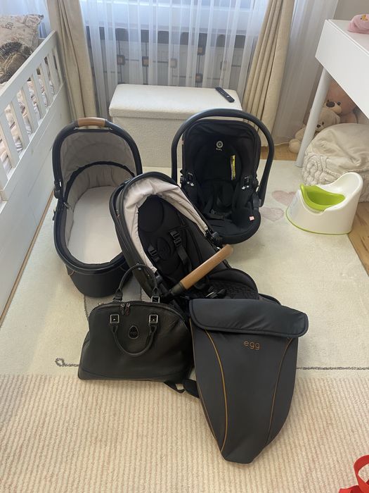 Egg пълен сет бебешка количка плюс кош за кола
