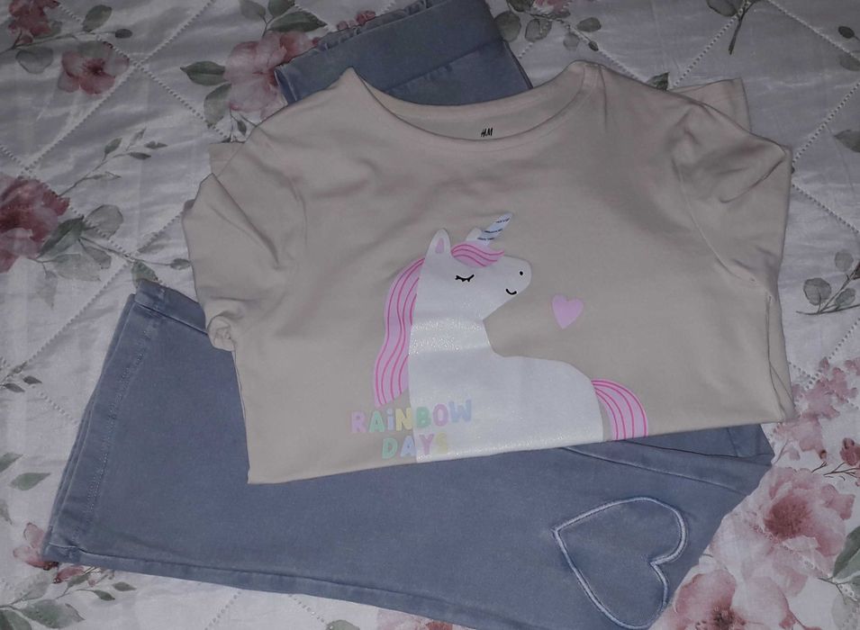 Blugi + Bluza  - MĂRIME 134/140