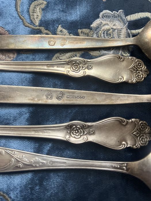 Столовый набор ложки вилки  мельхиор серебро