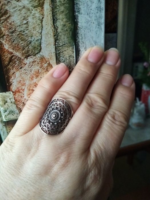 Серебряное кольцо в этническом стиле 19 размер