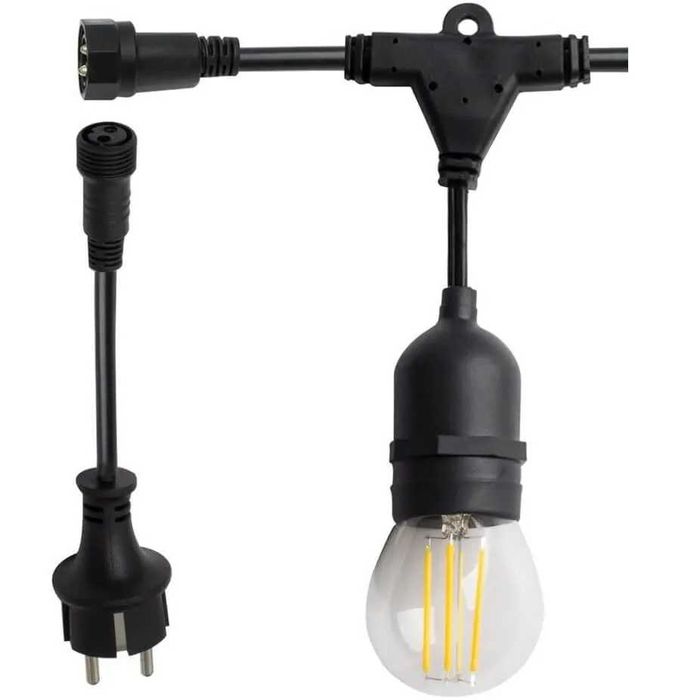 Градински гирлянд с 10 LED крушки Топло Бяла светлина