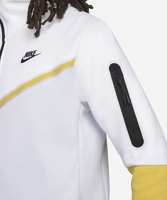 Мъжко горнище Nike Tech Fleece White/Grey/Yellow - размер S